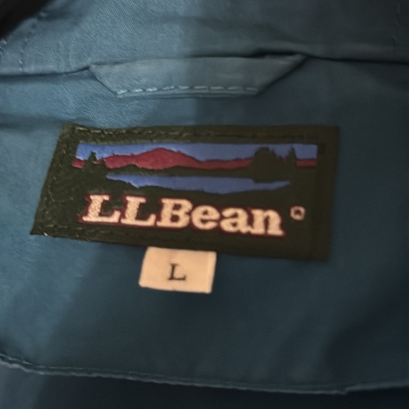 LL Bean Blue Cotton Long Sleeve Full Zip Pockets Hooded Jacket Size large - Picture 10 of 10